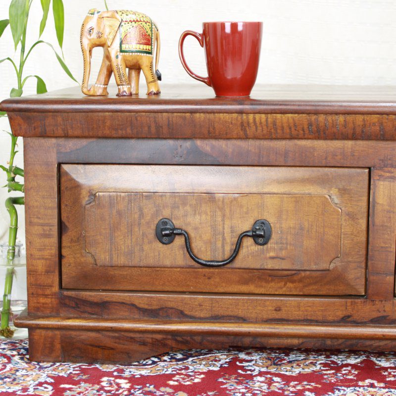 Two drawer Mango wood Coffee Table Daffodil Exotica