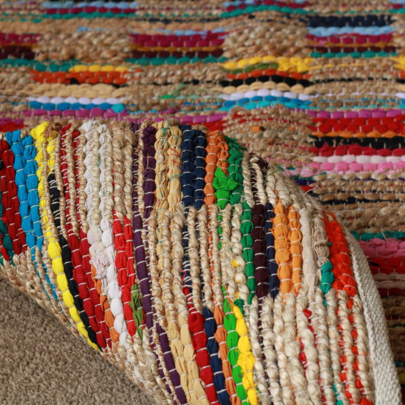 Jinky Rugs Jute Chindi Rug - Daffodil Exotica